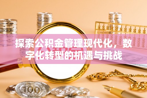 闵行探索公积金管理现代化，数字化转型的机遇与挑战