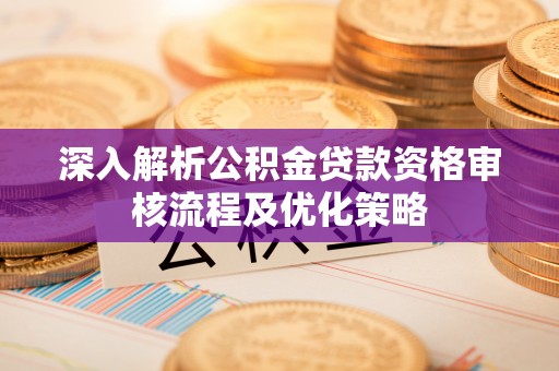 闵行深入解析公积金贷款资格审核流程及优化策略