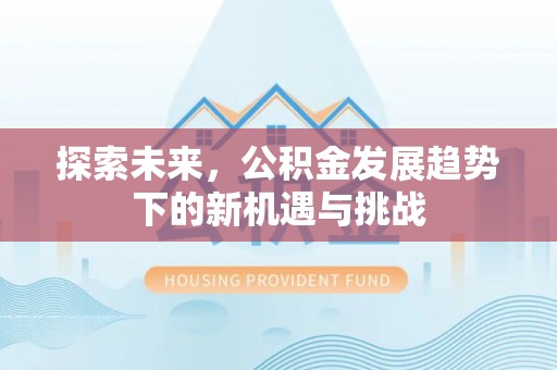 闵行探索未来，公积金发展趋势下的新机遇与挑战